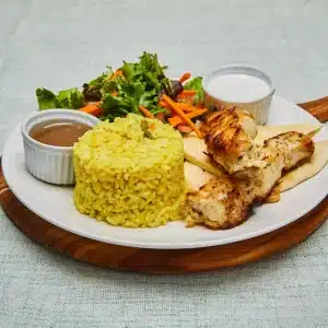 Chicken Souvlaki with Rice